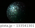 青系・青緑系のキラキラ光る玉ボケ背景 球体 青系・青緑系のキラキラ光る玉ボケ背景 球体 133541301