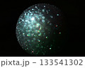 青系・青緑系のキラキラ光る玉ボケ背景 球体 青系・青緑系のキラキラ光る玉ボケ背景 球体 133541302