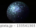 青系・青緑系のキラキラ光る玉ボケ背景 球体 青系・青緑系のキラキラ光る玉ボケ背景 球体 133541303