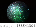青系・青緑系のキラキラ光る玉ボケ背景 球体 青系・青緑系のキラキラ光る玉ボケ背景 球体 133541304