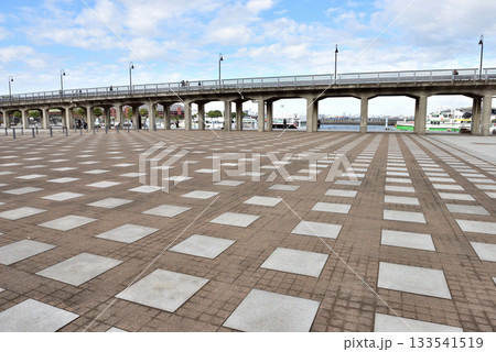 象の鼻テラスのデザインタイルの広場と遊歩道 象の鼻テラスのデザインタイルの広場と遊歩道 133541519