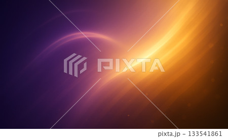 紫と金色の光が流れる幻想的な抽象背景 133541861