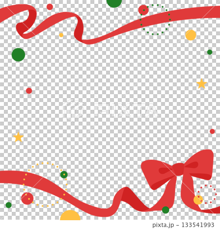 Ribbon decoration frame, circular object, pop design 133541993