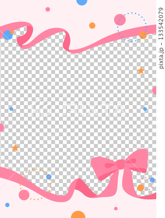 Ribbon decoration frame, circular object, pop design Ribbon decoration frame, circular object, pop design 133542079