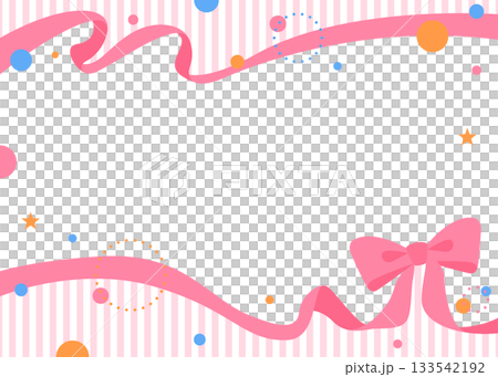 絲帶裝飾框，圓形物體，波普設計 133542192