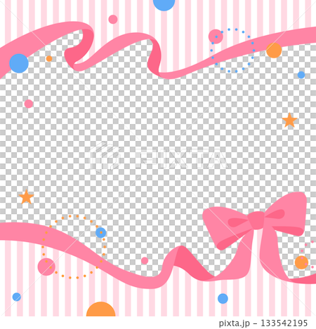Ribbon decoration frame, circular object, pop design Ribbon decoration frame, circular object, pop design 133542195