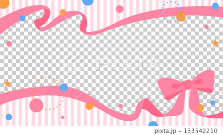 Ribbon decoration frame, circular object, pop design Ribbon decoration frame, circular object, pop design 133542210