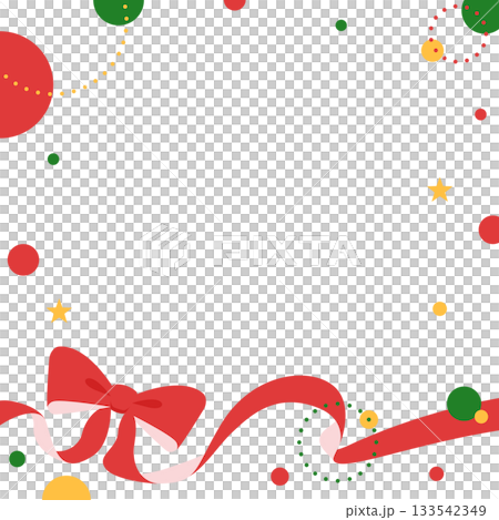 Ribbon decoration frame, circular object, pop design 133542349