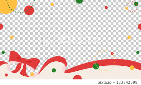 Ribbon decoration frame, circular object, pop design 133542399