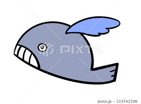 可愛い動物シリーズ　青いクジラ 133542506