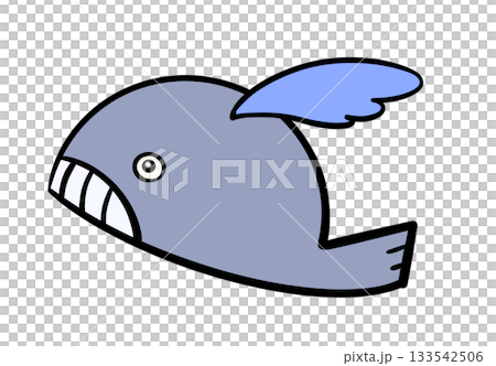 可愛い動物シリーズ　青いクジラ 133542506