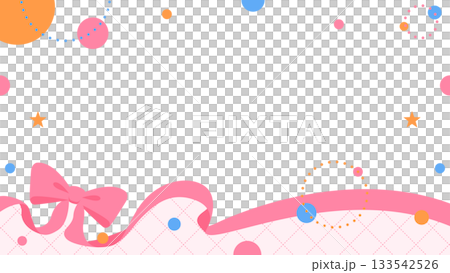 絲帶裝飾框，圓形物體，波普設計 133542526