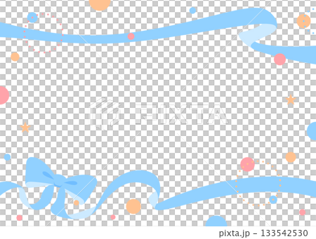 Ribbon decoration frame, circular object, pop design 133542530