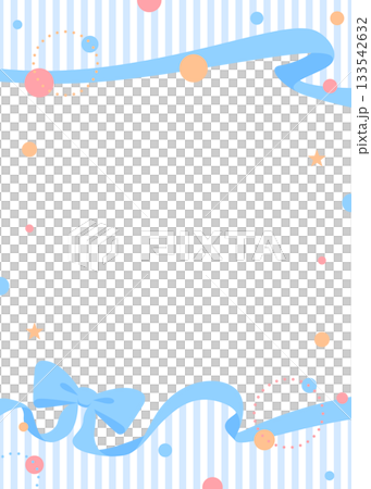 Ribbon decoration frame, circular object, pop design 133542632