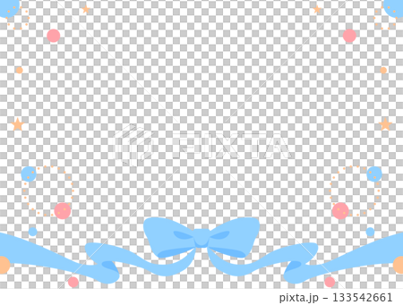 Ribbon decoration frame, circular object, pop design 133542661