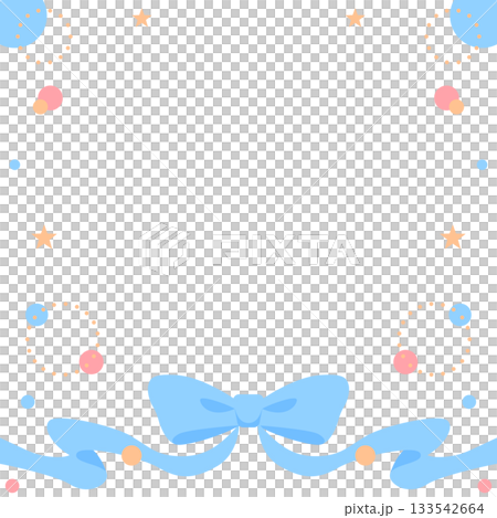 Ribbon decoration frame, circular object, pop design 133542664