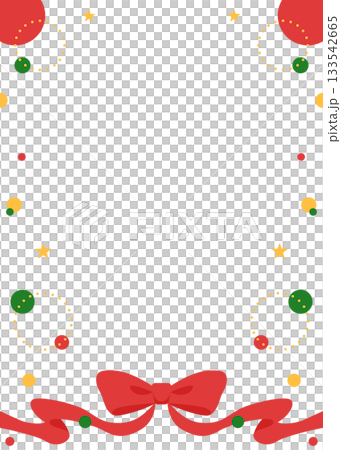 Ribbon decoration frame, circular object, pop design 133542665