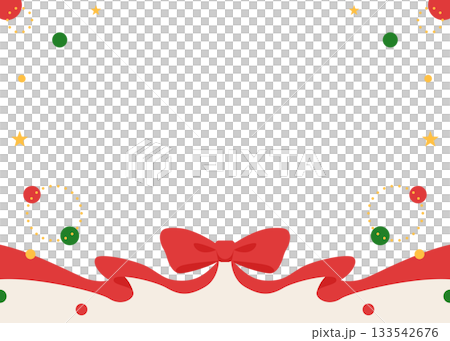 リボンのデコレーションフレーム、円形オブジェクト、ポップなデザイン 133542676