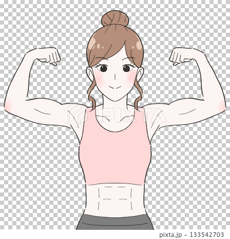 Illustration of a muscular woman Illustration of a muscular woman 133542703