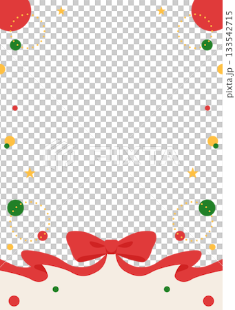 Ribbon decoration frame, circular object, pop design 133542715