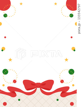 リボンのデコレーションフレーム、円形オブジェクト、ポップなデザイン 133542797