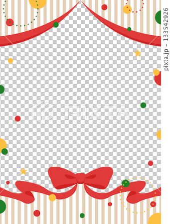 リボンのデコレーションフレーム、円形オブジェクト、ポップなデザイン 133542926