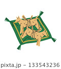Vector cheese grasshoppers meal. Exotic food in form of insect. Ukrainian traditional meal. Cooking dish or snack serving sign. Dinner and lunch cartoon element. Nutrition and culinary, gastronomy. 133543236