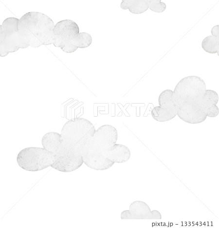 Cloud watercolor seamless pattern in soft pastel colors. Illustration of light sky background for nursery wallpaper or childish textile. Backdrop for baby shower design or kids wrapping paper. Cloud watercolor seamless pattern in soft pastel colors. Illustration of light sky background for nursery wallpaper or childish textile. Backdrop for baby shower design or kids wrapping paper. 133543411