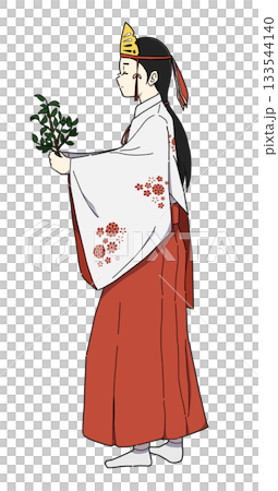 神事を行っている巫女さん 133544140