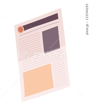 Cartoon newspaper. Daily journal press tabloid with headline front page, city paper magazine newsprint publication, folded daily journal and newspapers Cartoon newspaper. Daily journal press tabloid with headline front page, city paper magazine newsprint publication, folded daily journal and newspapers 133544283
