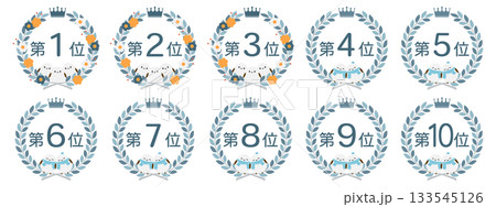 シマエナガと冬のランキング素材1位～10位セット 133545126