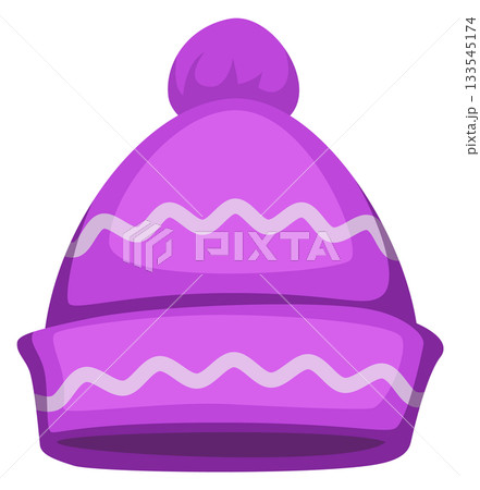 A purple hat with a pom pom on top A purple hat with a pom pom on top 133545174