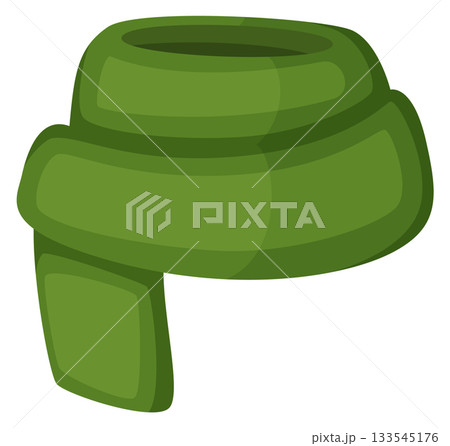 A green scarf with a white stripe A green scarf with a white stripe 133545176