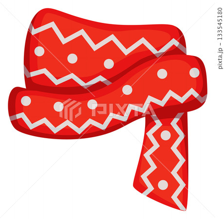 A red scarf with white dots on it A red scarf with white dots on it 133545180