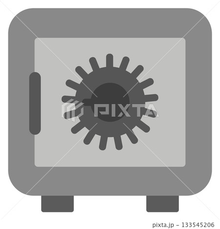 A gray safe with a round dial on it A gray safe with a round dial on it 133545206