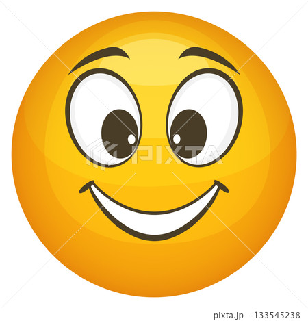A smiling yellow face with a big smile 133545238