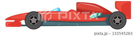 A red race car with a blue window 133545263