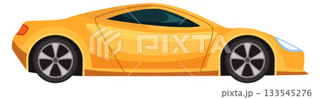 A yellow sports car with a black rimmed wheel A yellow sports car with a black rimmed wheel 133545276