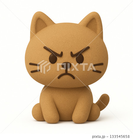 怒るねこちゃんの3D風マスコット 133545658