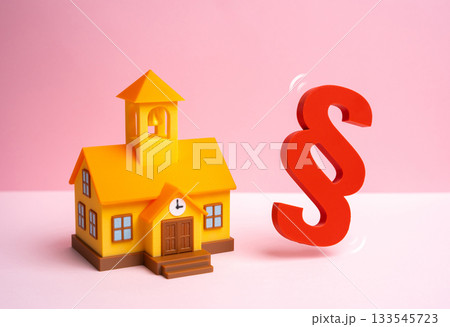 School and the paragraph symbol. Laws and regulations in educational institutions. School statute. Education policy, school management and student rights. 133545723