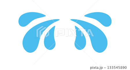 Tears splash spray. Cartoon liquid drops isolated on white for abstract background. Perfect for design and creative decoration 133545890