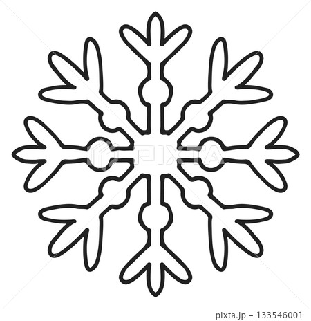 A snowflake is drawn in black and white A snowflake is drawn in black and white 133546001
