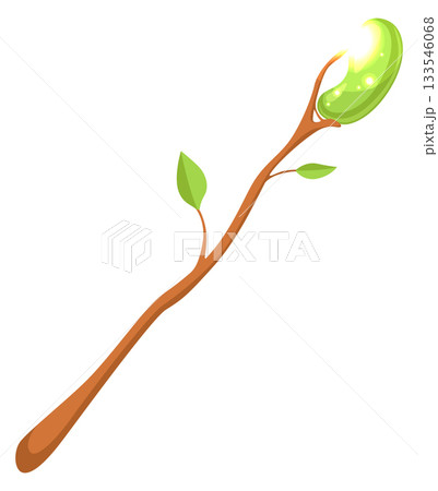 A green stick with a leaf on it A green stick with a leaf on it 133546068