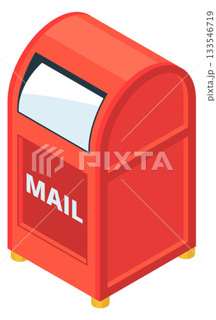 A red mailbox with the word mail on it A red mailbox with the word mail on it 133546719