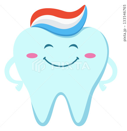 A cartoon tooth with a smile on it A cartoon tooth with a smile on it 133546765