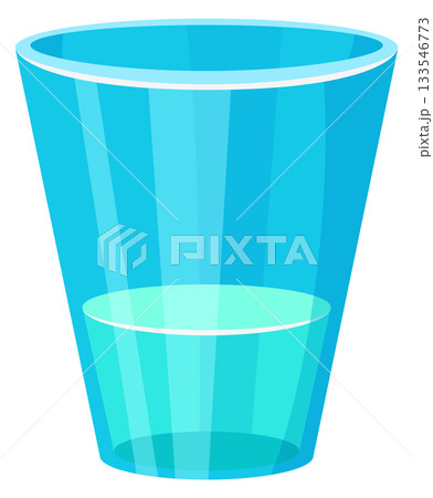 A blue glass cup is shown with a white background A blue glass cup is shown with a white background 133546773