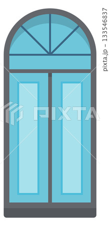 A blue door with a window in the middle A blue door with a window in the middle 133546837