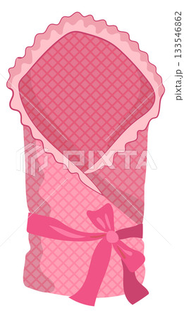A pink blanket with a bow on it 133546862