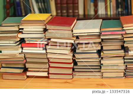 Library Table Books 133547316