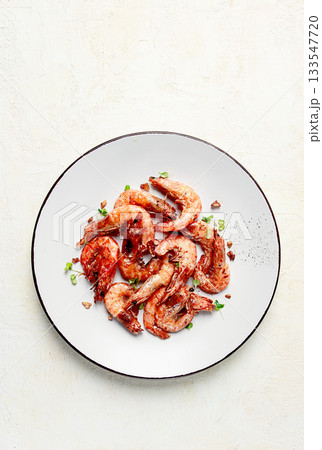 fried tiger prawns, with spices, homemade, top view, fried tiger prawns, with spices, homemade, top view, 133547720